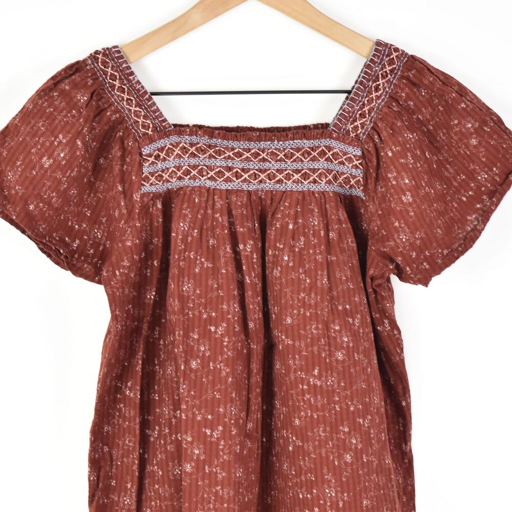Madewell Square-Neck Smocked Top, XXS - Picture 2 of 8